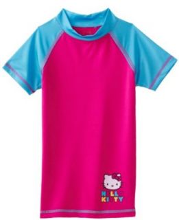 Hello Kitty Girls 7 16 Short Sleeve Rashguard Shirt, Pink, 14: Rash Guard Shirts: Clothing