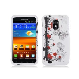 White Red Flower Butterfly Hard Cover Case for Samsung Galaxy S2 S II Sprint Boost Virgin SPH D710 Epic Touch 4G: Cell Phones & Accessories