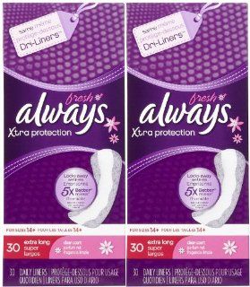 Always Dri Liners Maximum Protection, Fresh Scent 30 ct : Panty Liners : Grocery & Gourmet Food