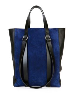 Tokyo Suede Mini Shopper Tote Bag, Blue/Black   CoSTUME NATIONAL