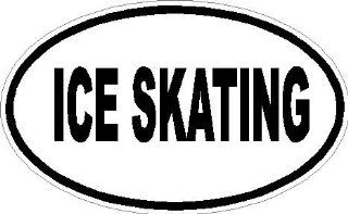 8" Ice Skating euro oval printed vinyl decal sticker for any smooth surface such as windows bumpers laptops or any smooth surface.: Everything Else