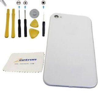 Iphone 4 Back Glass Door Battery Cover Replacement White ~ Verizon Cdma Only (6 Piece Tool Kit + Torx + Zeetron Microfiber Cloth) 9 Piece Do It Yourself Kit: Cell Phones & Accessories