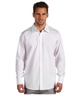 Calvin Klein L/S Mini Stripe Sport Shirt Mens Long Sleeve Pullover (White)