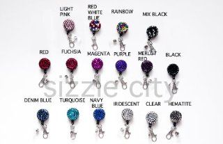 Random Colored Rhinestone Retractable ID Badge Reel Mix Packs  Perfect for Nurses, Doctors, Lawyers, Teachers and Anyone Required to Carry and ID Badge, School or Work Credentials (10X Random Retractable ID Badge Reels Mix Packs): SIZZLE CITY, SIZZLE CITY