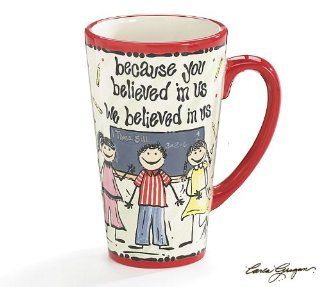 "Because You Believe" Whimsical Teacher Mug Designed by Carla Grogan Great Gift Item: Kitchen & Dining