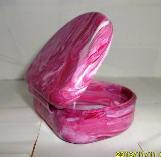 2 Designer Pink Purple Dental Retainer Mouth Guard Case Container Box in Cranberry/Pink/White/Red/Purple Swirl for Denture, Mouth Guard, Partial, Orthodontic Supplies, Teeth, Dental Flossers, Invisaligns: Health & Personal Care