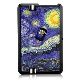 Kindle Fire HD 7" Protective Case Black Plastic Case   Dr Who Tardis Starry Night Painting Phone Booth Call Box Blue: Cell Phones & Accessories
