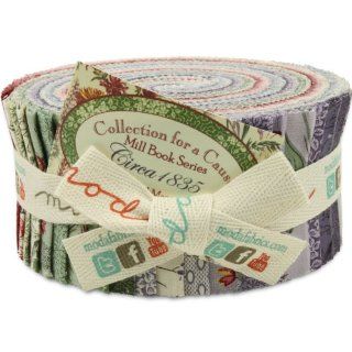 Moda Collections for a Cause Mill Book Series circa 1835 Jelly Roll, Set of 40 2.5x44 inch (6.4x112cm) Precut Cotton Fabric Strips: