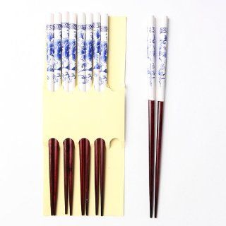 Qiyun Wholesale Lot Of 5 Pairs Red Wooden Flower Pattern Cutlery Chopsticks : Cutlery Accessories : Patio, Lawn & Garden