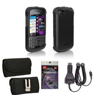 BALLISTIC SG SERIES Black Heavy Duty Rugged Cover for Blackberry Q10. Comes with Horizontal Metal Clip Case that fits your phone with the cover on it, Car Charger, Stylus Pen and Radiation Shield.: Cell Phones & Accessories