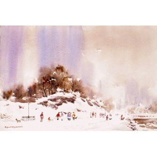 Art: Approaching Holidays Metropolis III : Watercolor : Bogomir Bogdanovic