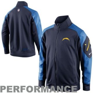 Nike San Diego Chargers Fly Speed Full Zip Performance Jacket   Navy Blue/Light Blue