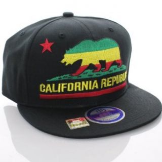 California Republic Flat Bill Vintage Style Snapback Hat Cap Jamaica at  Mens Clothing store: