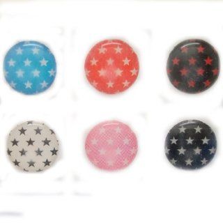 6pcs Different Color Small Stars Home Button Stickers for iPad ipod iphone: Electronics