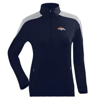 Antigua Denver Broncos Ladies Succeed Half Zip Pullover Jacket   Navy Blue