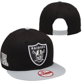New Era Oakland Raiders Baycik Snapback Adjustable Hat   Black/Silver