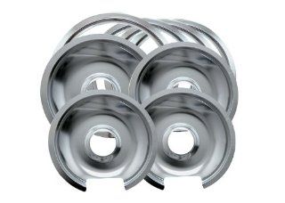Range Kleen 1056RGE8Z GE Hinged Drip Pans and Trim Rings Containing 3 Units 105A, R6U and 1 Unit 106A,R8U, Chrome: Home Improvement
