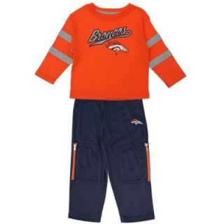 Denver Broncos Toddler Long Sleeve T Shirt and Pants Set   Orange/Navy Blue