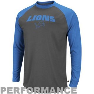 Detroit Lions Go Long II Thermal Long Sleeve Performance T Shirt   Gray
