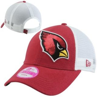 New Era Arizona Cardinals 9FORTY Ladies Sequin Shimmer Adjustable Hat   Red/White