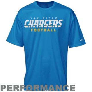 Nike San Diego Chargers Authentic Football Font Performance T Shirt   Light Blue