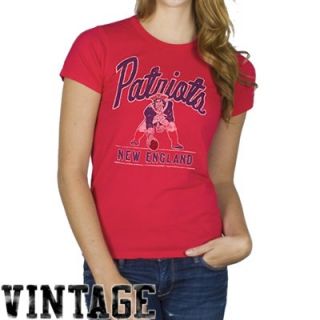 Junk Food New England Patriots Ladies Vintage Kick Off T Shirt   Red