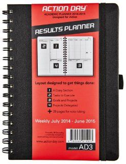 2014 2015 Academic Weekly Planner   6x8 spiral   Layout Designed to Get Things Done   (Student Planner (+) Daily Calendar (+) Day Planner (+) Weekly Diary (+) Monthly Planner (+) Goals Journal (+) Homework Scheduler) [by Action Day] : Office Products