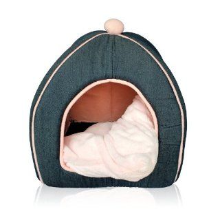 Small Solid Oxford Fabric Little Dog Beds House Home Pet Kennels for Cat and Puppy Pink Jeans H51113C : Light Pink Dog Bed : Pet Supplies
