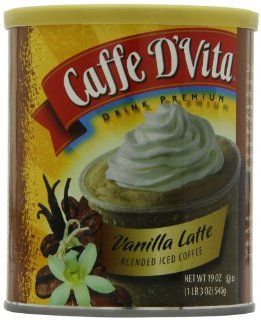 Caffe D'Vita Vanilla Latte Blended Iced Coffee Mix, 19 Ounce Canisters (Pack of 6) : Instant Coffee : Grocery & Gourmet Food