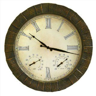 Large Slate Effect Outdoor Clock with LED Lights : Patio, Lawn & Garden
