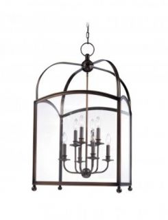 Hudson Valley Lighting 8420 PN Eight Light Up Lighting Two Tier Enclosed Foyer Pendant from the Millbrook Colle, Polished Nickel   Ceiling Pendant Fixtures  