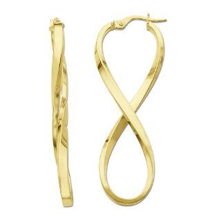 Duragold 14k Yellow Gold Figure Eight Hoop Earrings (0.75" Diameter): Jewelry