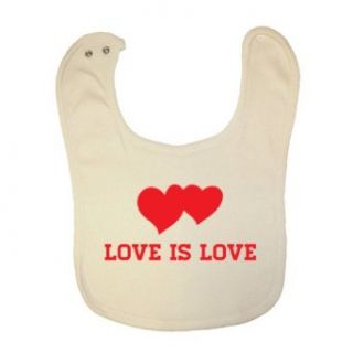 Pride Universe Love Is Love (Red Hearts) Organic Baby Bib: Clothing