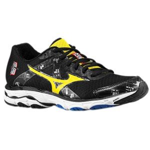 Mizuno Wave Inspire 10   Mens   Running   Shoes   Black/Cyber Yellow/Directoire Blue