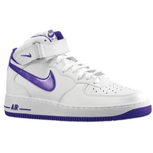 Nike Air Force 1 Mid   Mens   Basketball   Shoes   White/Court Purple