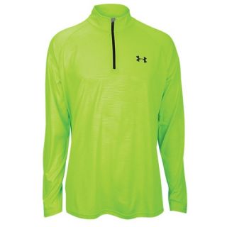 Under Armour Lightweight Tech 1/4 Zip L/S T Shirt   Mens   Running   Clothing   Hyper Green/Black