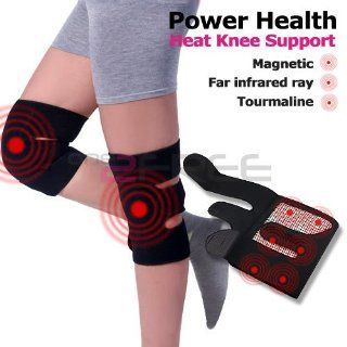 Power Ionics Tourmaline Far Infrared Ray Heat Health Pain Relief Knee Brace Support Strap: Health & Personal Care