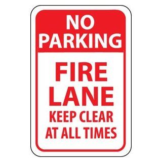 National Marker TM47J No Parking Fire Lane Keep Clear Sign: Industrial Warning Signs: Industrial & Scientific