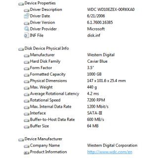 WD Blue 1 TB Desktop Hard Drive 3.5 Inch, 7200 RPM, SATA 6 Gb/s, 64 MB Cache   WD10EZEX Computers & Accessories