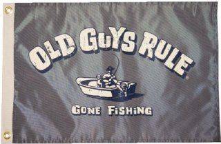 Old Guys Rule, Gone Fishing, NYLON FLAG 12X18  Boat Flags  Sports & Outdoors