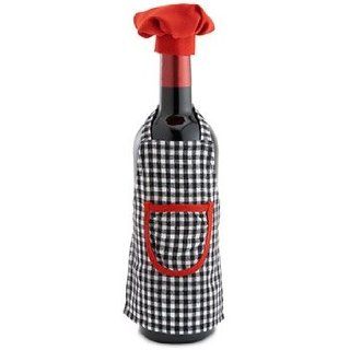 Chic Chef Bottle Apron Chef Set   Fun Wine Bottle Cover, Cool Wine Decoration, Great Wine Bottle Gift Giving Idea!: Kitchen & Dining