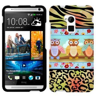 HTC One Max Owls on Zebra and Leopard Print Phone Case: Cell Phones & Accessories
