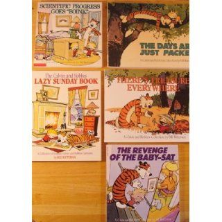 Calvin & Hobbes Super Set of 5 The Revenge of the Baby Sat, Lazy Sunday Book, Scientific Progress Goes Boink, Calvin and Hobbes, Homicidal Psycho Jungle Cat Bill Watterson 9780751508314 Books