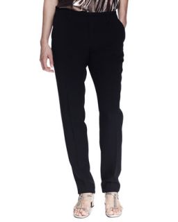 Womens Grosgrain Trim Pajama Inspired Silk Pants   Lanvin   Black (42/10)