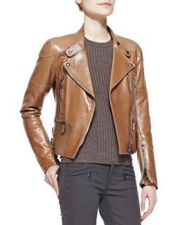 Womens Napa Leather Zip Moto Jacket   Belstaff   Camel (48/12)