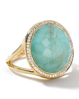 18k Gold Rock Candy Lollipop Ring, Quartz/Turquoise/Diamonds   Ippolita  