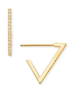 14k Pave Diamond Triangle Earrings   Zoe Chicco   Gold (14k )