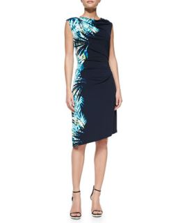 Womens Kelly Tropic Print Dress   T Tahari   Bright blue (SMALL)