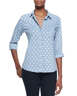 Womens Neela Printed Buttoned Shirt   Velvet by Graham & Spencer   Lt blue