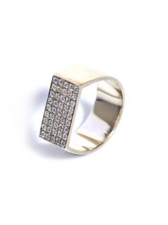 White diamonds & beige gold pinky ring  Dina Kamal Dk01  MAT